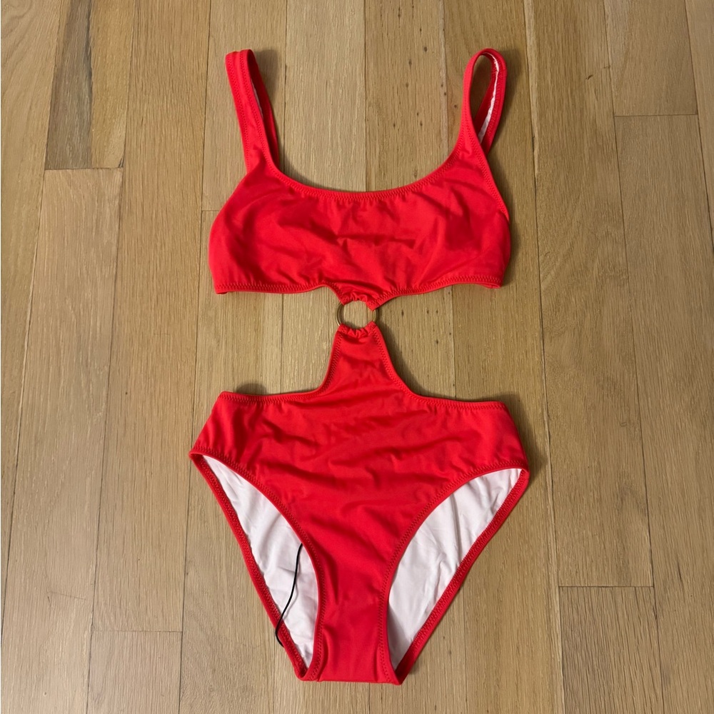 SOLID & STRIPED Red One Piece Swimsuit